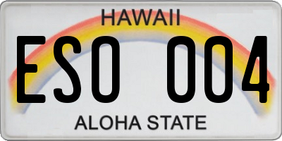 HI license plate ESO004