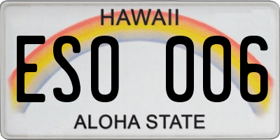 HI license plate ESO006