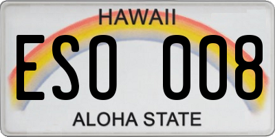 HI license plate ESO008