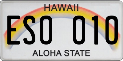 HI license plate ESO010