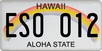 HI license plate ESO012