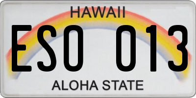 HI license plate ESO013