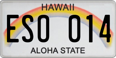 HI license plate ESO014