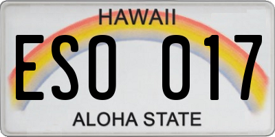 HI license plate ESO017
