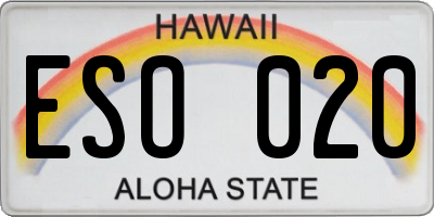 HI license plate ESO020