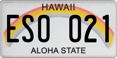 HI license plate ESO021
