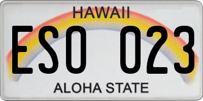 HI license plate ESO023