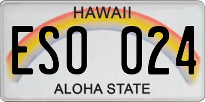 HI license plate ESO024