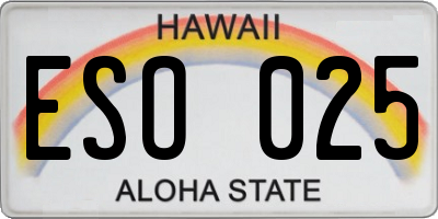 HI license plate ESO025
