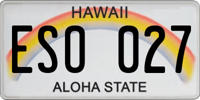 HI license plate ESO027
