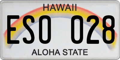 HI license plate ESO028
