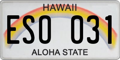 HI license plate ESO031