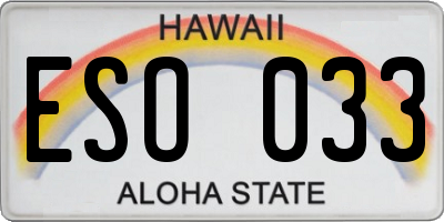HI license plate ESO033