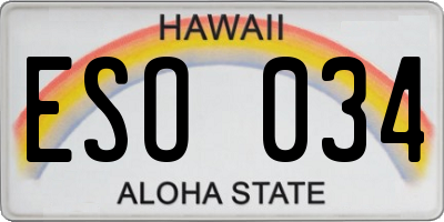 HI license plate ESO034