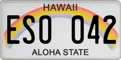 HI license plate ESO042