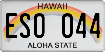 HI license plate ESO044