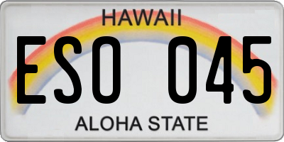 HI license plate ESO045