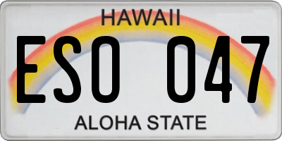 HI license plate ESO047