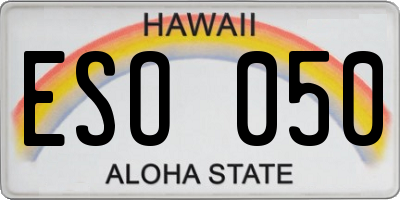 HI license plate ESO050