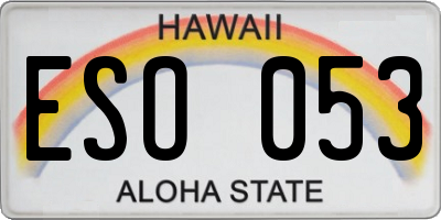 HI license plate ESO053
