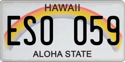 HI license plate ESO059