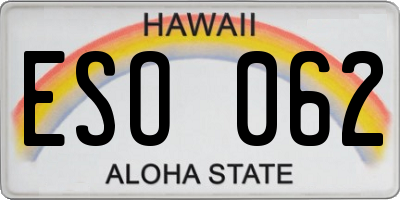 HI license plate ESO062