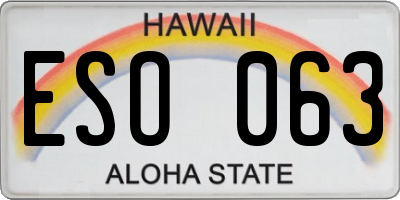 HI license plate ESO063