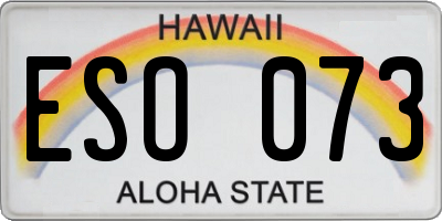 HI license plate ESO073