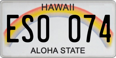 HI license plate ESO074