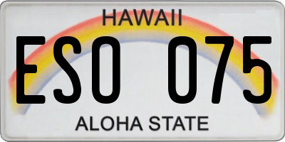 HI license plate ESO075