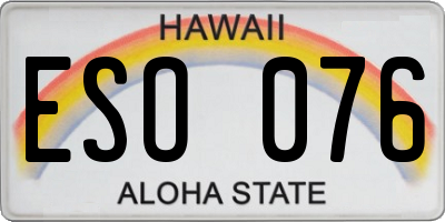 HI license plate ESO076