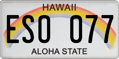 HI license plate ESO077