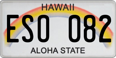 HI license plate ESO082