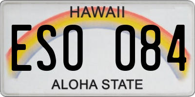 HI license plate ESO084