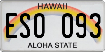 HI license plate ESO093