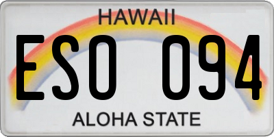 HI license plate ESO094