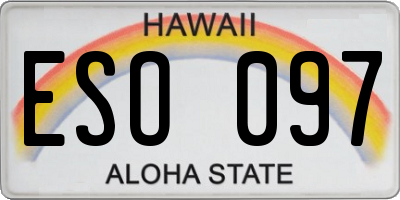 HI license plate ESO097