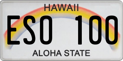 HI license plate ESO100