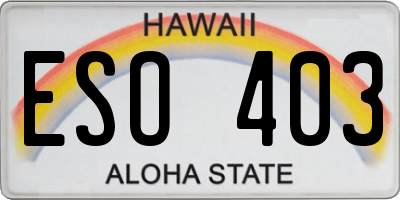 HI license plate ESO403