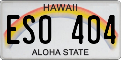 HI license plate ESO404