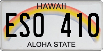 HI license plate ESO410