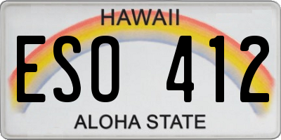 HI license plate ESO412
