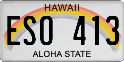 HI license plate ESO413