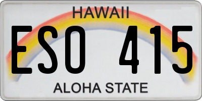 HI license plate ESO415