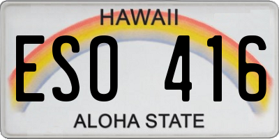 HI license plate ESO416
