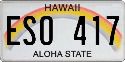 HI license plate ESO417