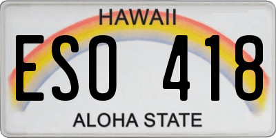 HI license plate ESO418