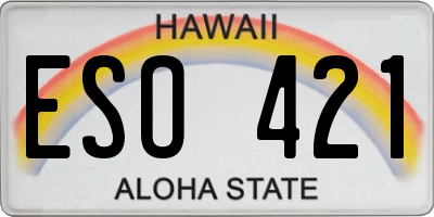 HI license plate ESO421