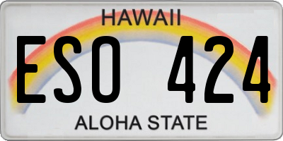HI license plate ESO424