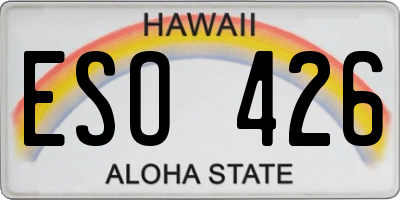 HI license plate ESO426